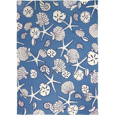 HOMEFIRES 5 X 7 Ft. Serenity At Sea Indoor Outdoor Area Rug, Blue PPS-GC001E
